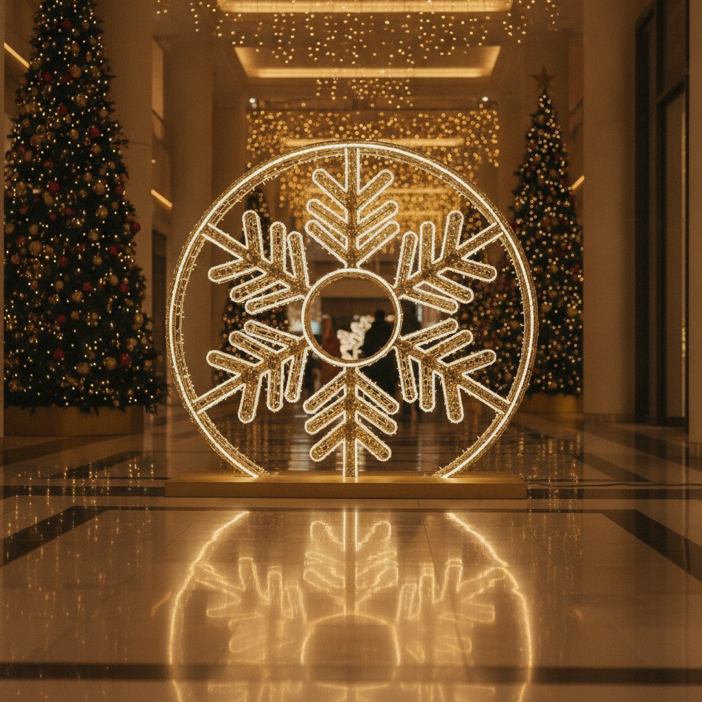Copo de nieve gigante iluminado